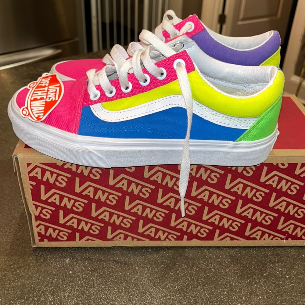 Vans Old Skool Neon Color-Block Pink/Purple/Yellow